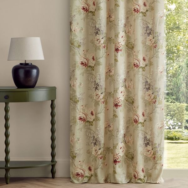Sorilla Biscuit/Claret Fabric by Sanderson
