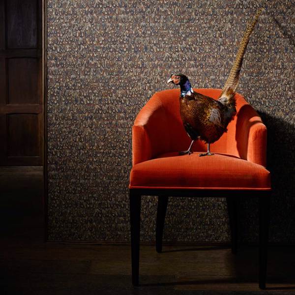 Icarus Silver/Pheasant Wallpaper by Zoffany