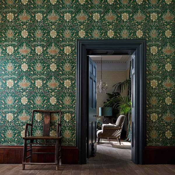 Montreal Charcoal/Bronze Wallpaper by Morris & Co