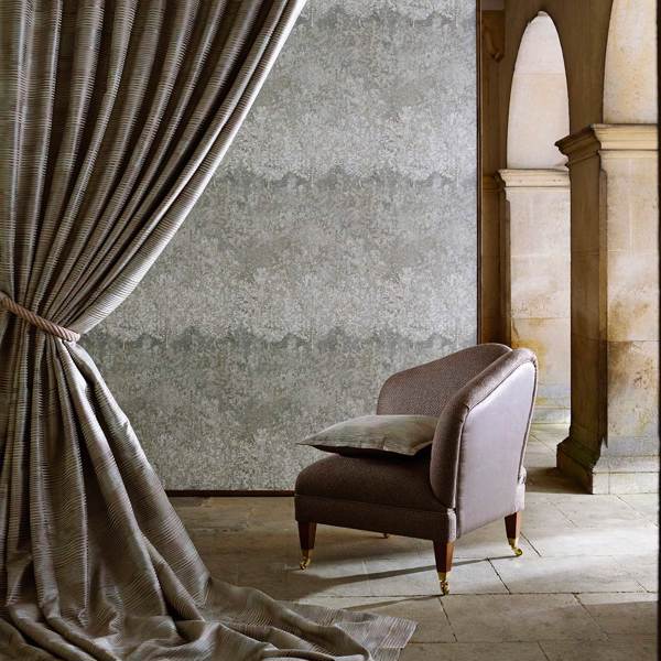 Neve Blue Umber Fabric by Zoffany