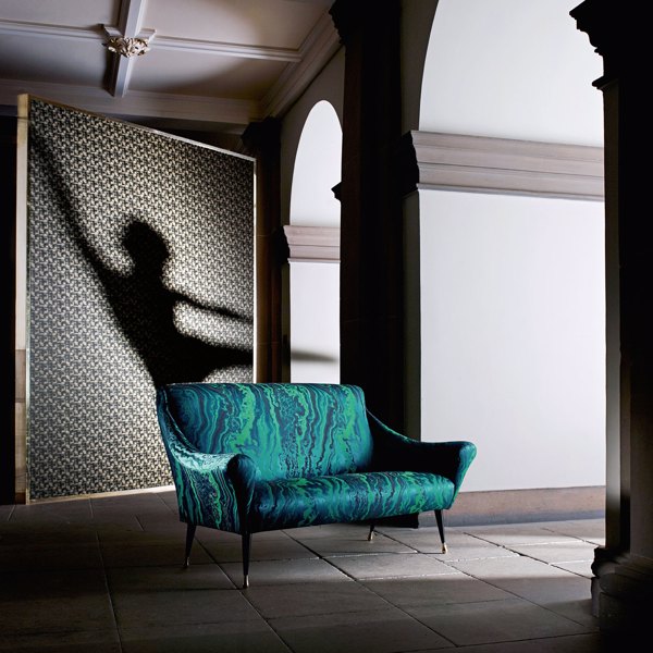 Serpentine Anthracite Fabric by Zoffany