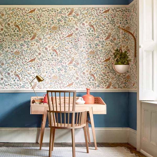 Newill Ivory Sage Wallpaper by Morris & Co