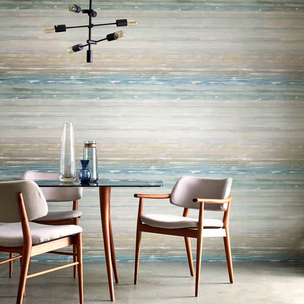 Anthology Elements Stone/Teal Wallpaper by Harlequin