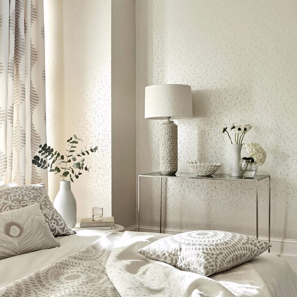Lucette Silver Wallpaper by Harlequin