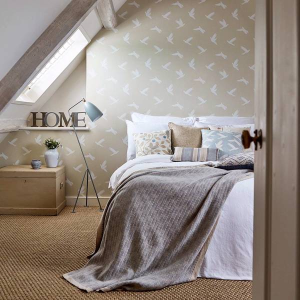 Paper Doves Mineral Wallpaper by Sanderson