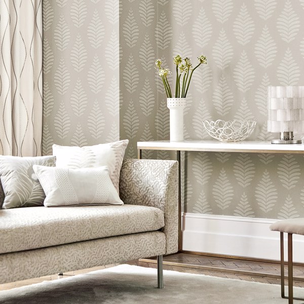 Lucielle Putty/Chalk Wallpaper by Harlequin