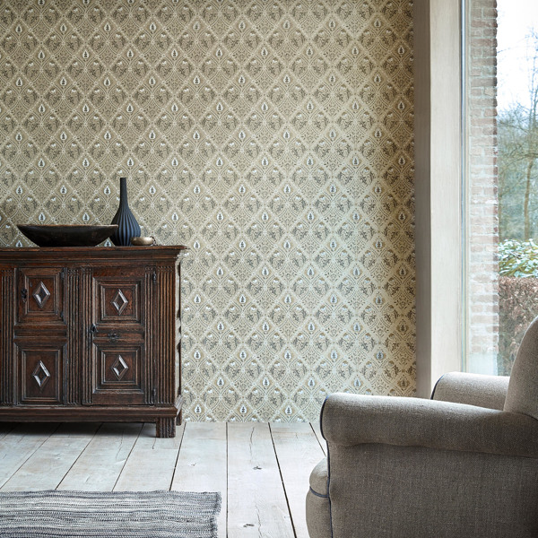 Pure Trellis Lightish Grey Wallpaper by Morris & Co