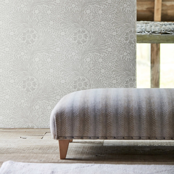 Pure Hekla Wool Cloud Grey Fabric by Morris & Co