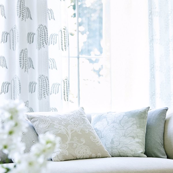 Bay Willow Silver Fabric by Sanderson