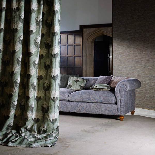 Elswick Paisley Moss Fabric by Zoffany