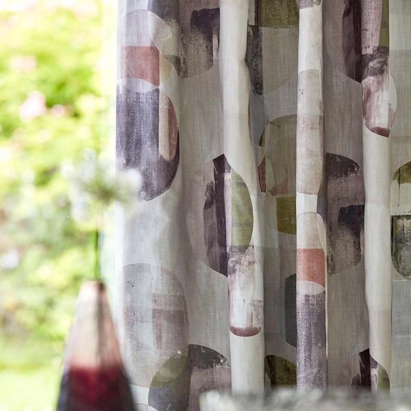 Rondure Denim/Brick/Slate Fabric by Harlequin