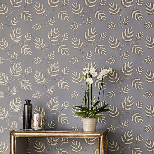 Marbelle French Grey/Brass Wallpaper by Harlequin