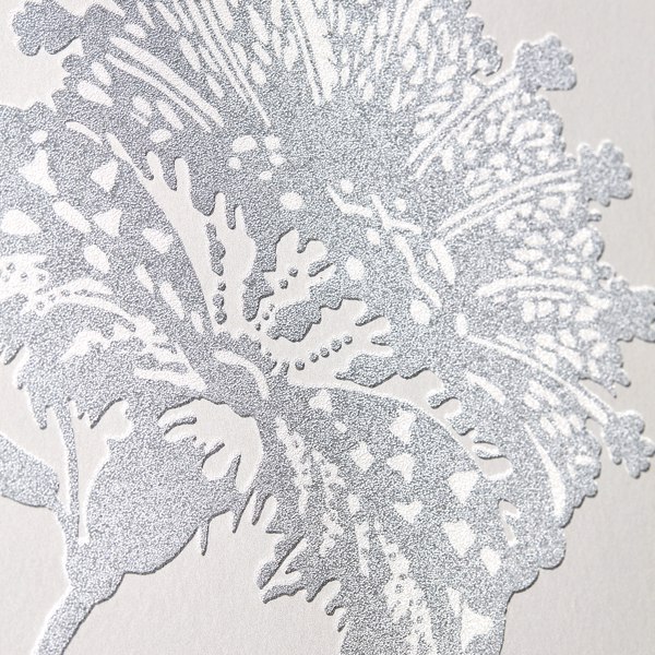 Bavero Shimmer Silver Wallpaper by Harlequin