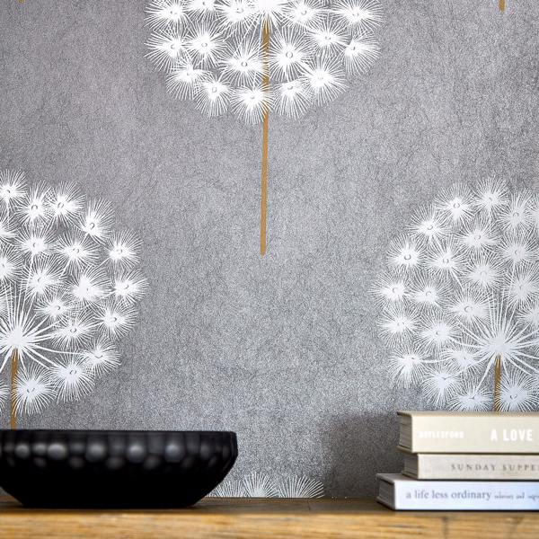 Amity Slate/Putty Wallpaper by Harlequin