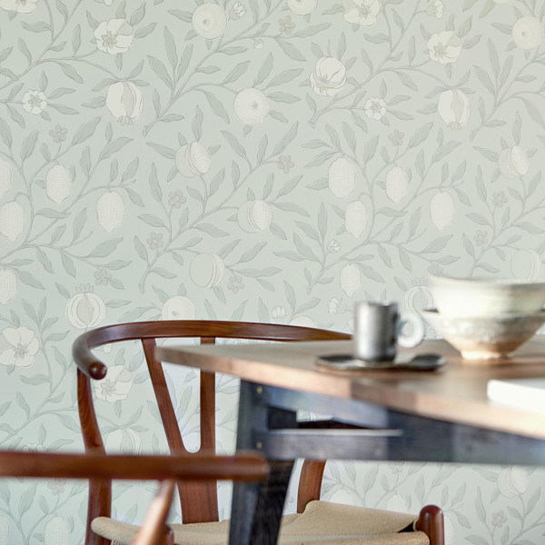 Pure Fruit Horned Poppy / Grey Wallpaper by Morris & Co