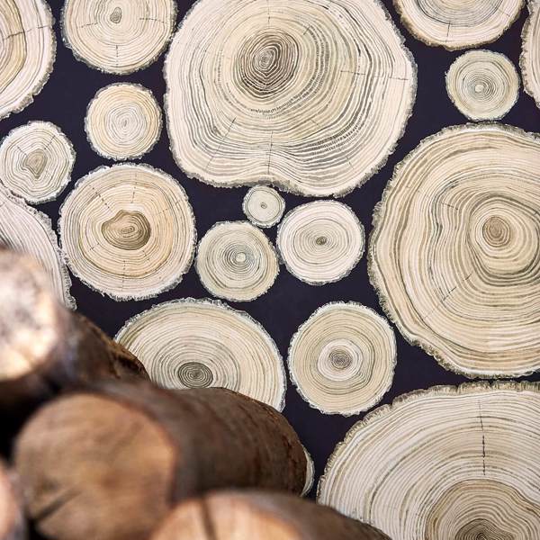 Alnwick Logs Driftwood Wallpaper by Sanderson
