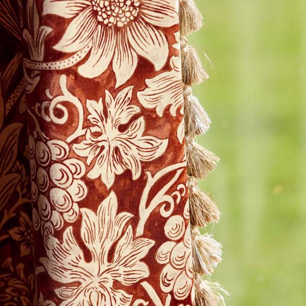 Sunflower Velvet Kermes/Birch Fabric by Morris & Co