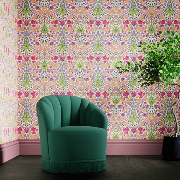 Hyacinth Cosmo Pink Wallpaper by Morris & Co