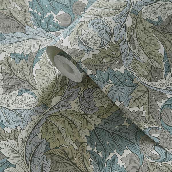 Acanthus Slate/Dove Wallpaper by Clarke & Clarke