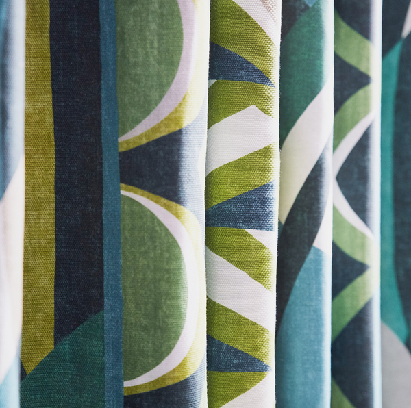 Atelier Saffron / Charcoal / Wasabi Fabric by Harlequin
