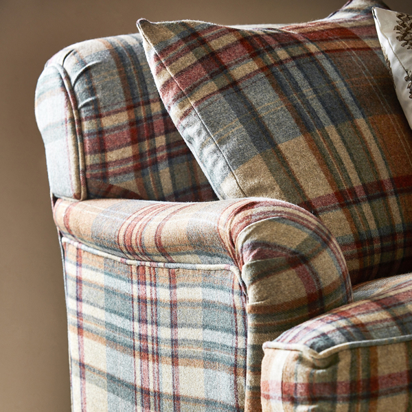 Bryndle Check Russet/Amber Fabric by Sanderson