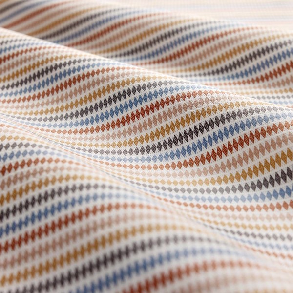 Grove Stripe Mustard/Terracotta/Storm Fabric by Clarke & Clarke