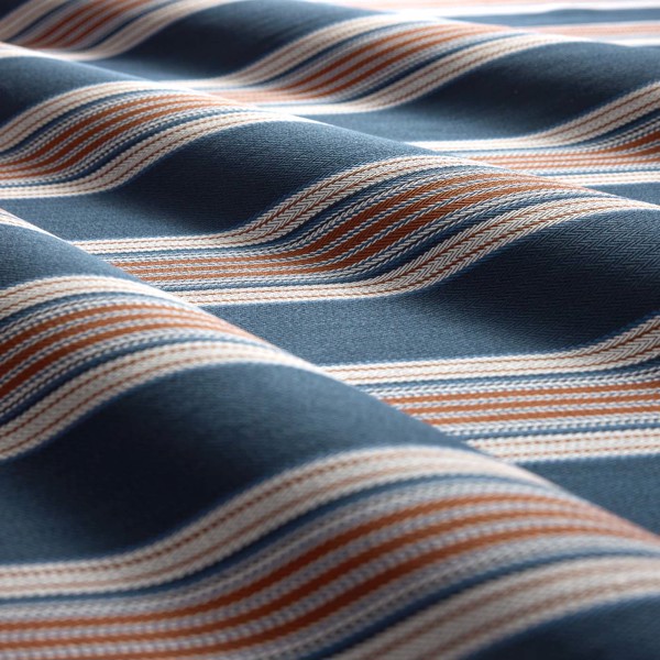 Marylebone Navy/Rust Fabric by Clarke & Clarke