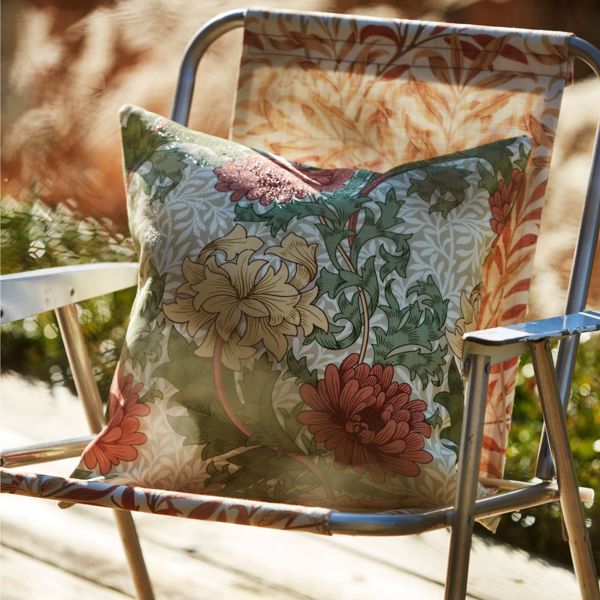 Chrysanthemum Russet Fabric by Morris & Co
