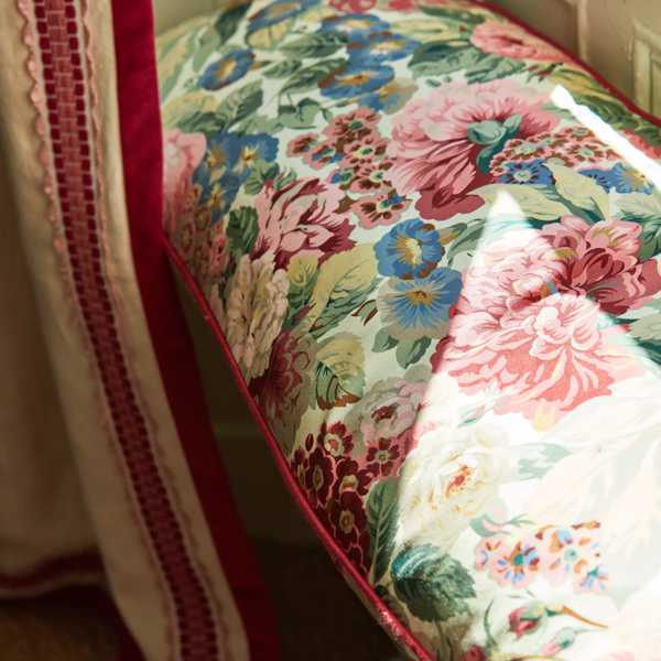Rose And Peony Red Fabric by Sanderson