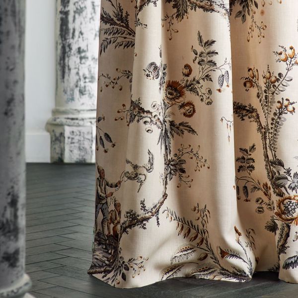 Emperor's Musician Charcoal Fabric by Zoffany