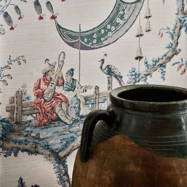 Emperor's Musician Indigo Wallpaper by Zoffany