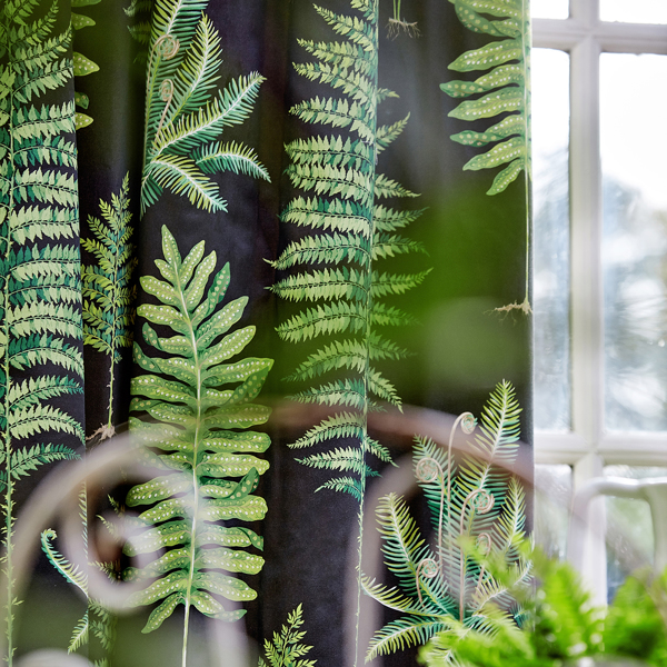 Fernery Botanical Green/Charcoal Fabric by Sanderson