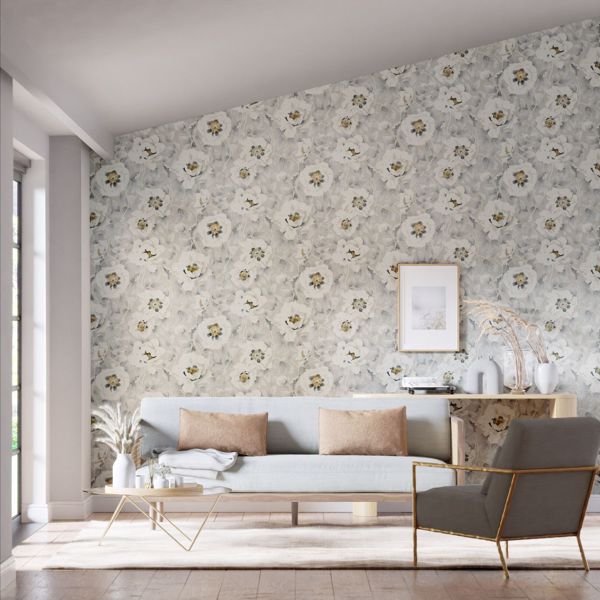 Florent Stone/Tranquility/Slate Wallpaper by Harlequin