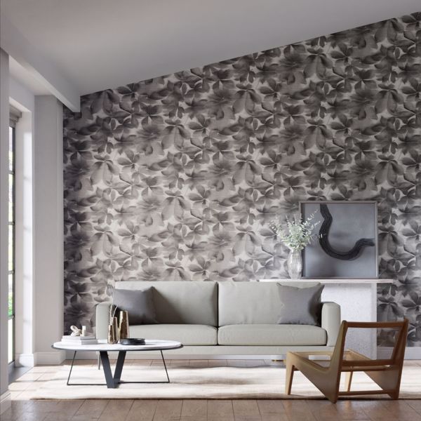 Grounded Black Earth/Parchment Wallpaper by Harlequin