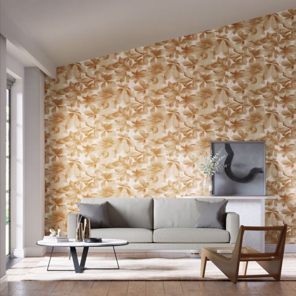 Grounded Baked Terracotta/Parchment Wallpaper by Harlequin