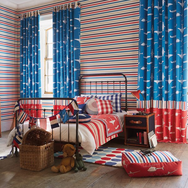 Chocks Away Royal Blue Fabric by Harlequin