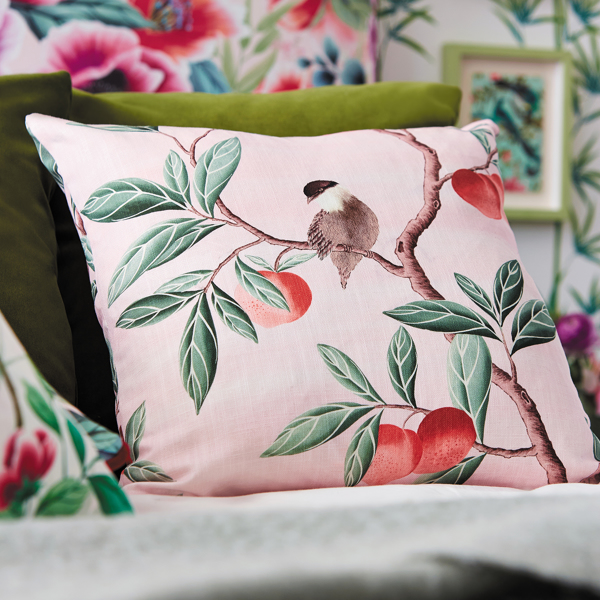 Ella Powder/ Sage / Peach Fabric by Harlequin