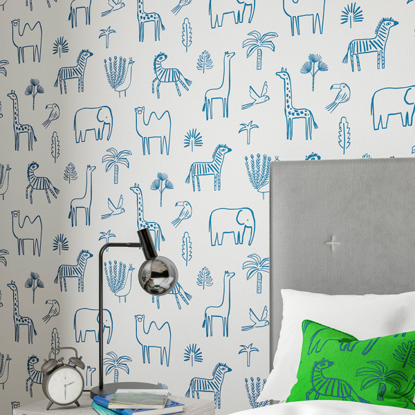 Funky Jungle Navy Wallpaper by Harlequin