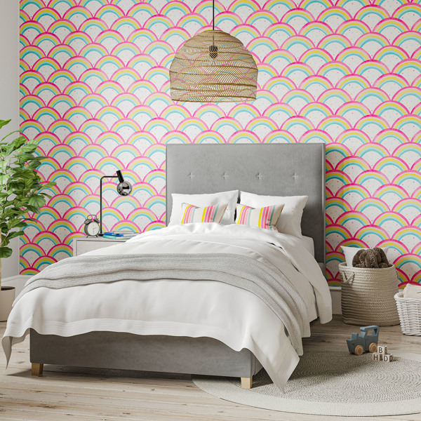 Rainbow Brights Cherry/Blossom/Pineapple/Sky Wallpaper by Harlequin