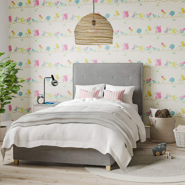 What A Hoot Pink Aqua Apple And Natural Wallpaper by Harlequin