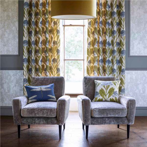 Protea Almond/Slate Fabric by Harlequin