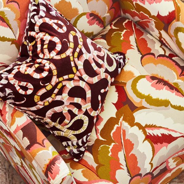 Calathea Amber Light/Brazilian Rosewood/Pomegranate/Shiitake Fabric by Harlequin