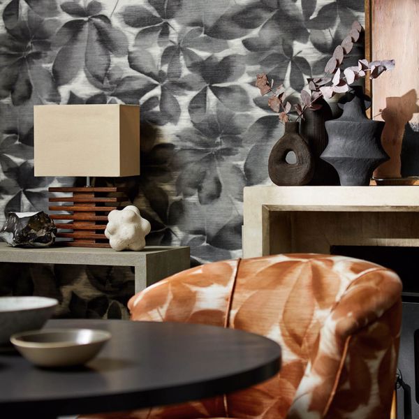 Grounded Black Earth/Parchment Wallpaper by Harlequin