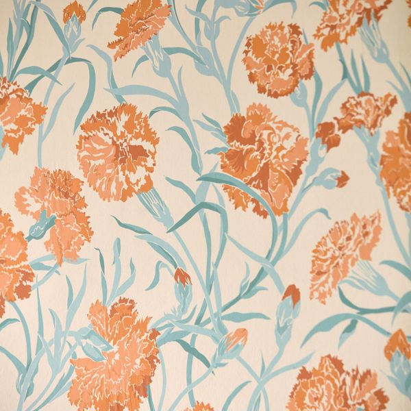 Fleur de Joie Paprika/Aqua/Soft Focus Wallpaper by Harlequin