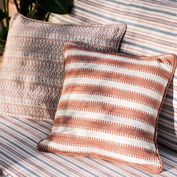 Ocala Stripe Iris/Chalk Fabric by Harlequin