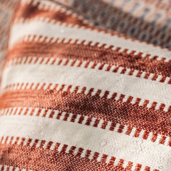 Ocala Stripe Rust/Chalk Fabric by Harlequin