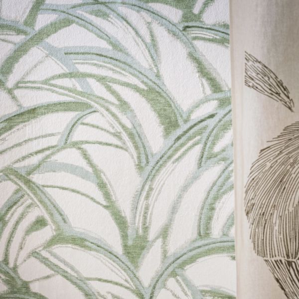 Kimono Seaglass/Evergreen Wallpaper by Harlequin