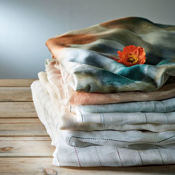 Foresta Sheer Baked Terracotta Fabric by Harlequin