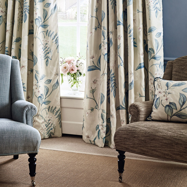 Coromandel Weave Blue Stone Fabric | Zoffany by Sanderson Design