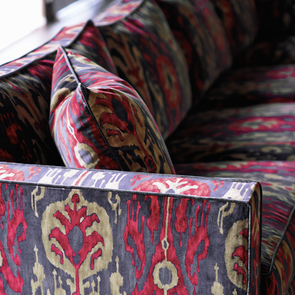 Kashgar Velvet Indigo/Linen Fabric by Zoffany